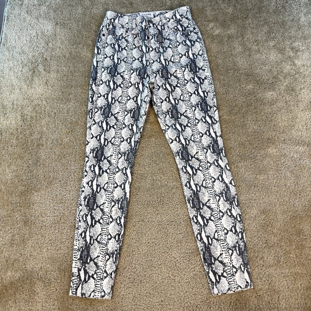 Frame Womens Ali High Rise Cigarette Snake Skin Skinny Jeans Size 25 F671